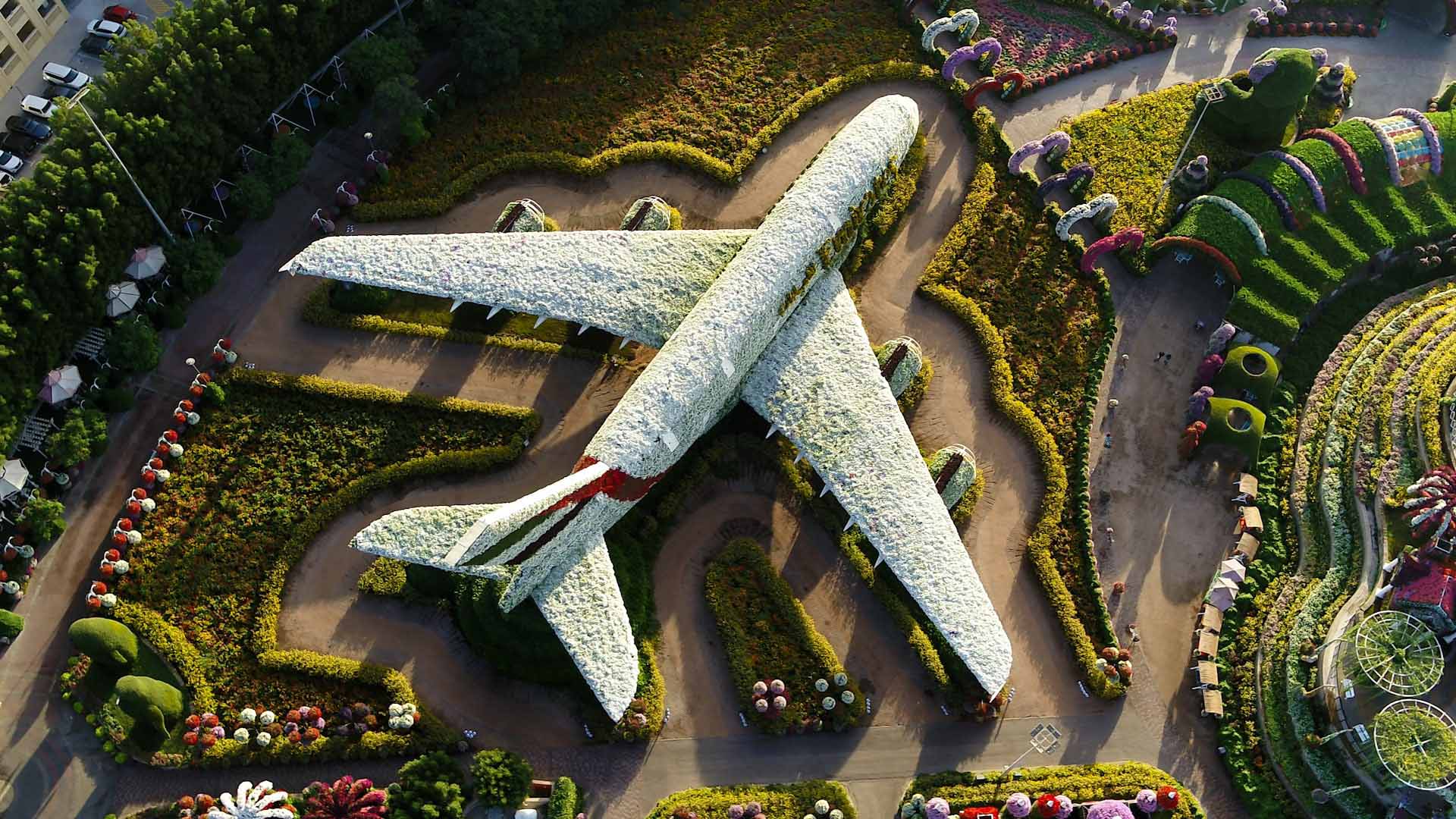 Emirates A380 floral aircraft overview